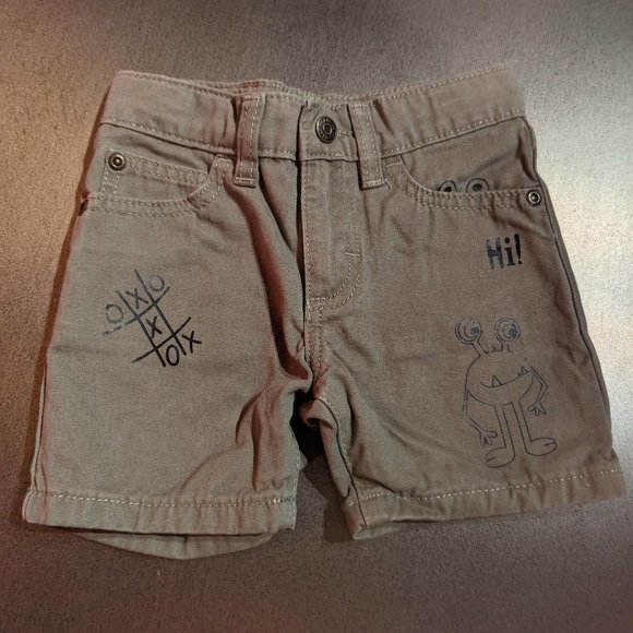 Like New Tan Graphic Denim Shorts - Picture 1 of 5